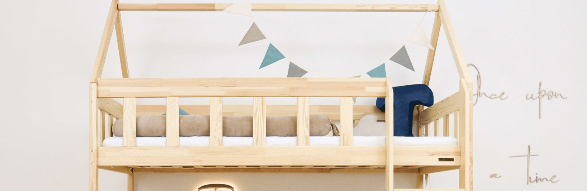 Cama Casita Litera W: cama alta para hermanos | Mon Lit Cabane