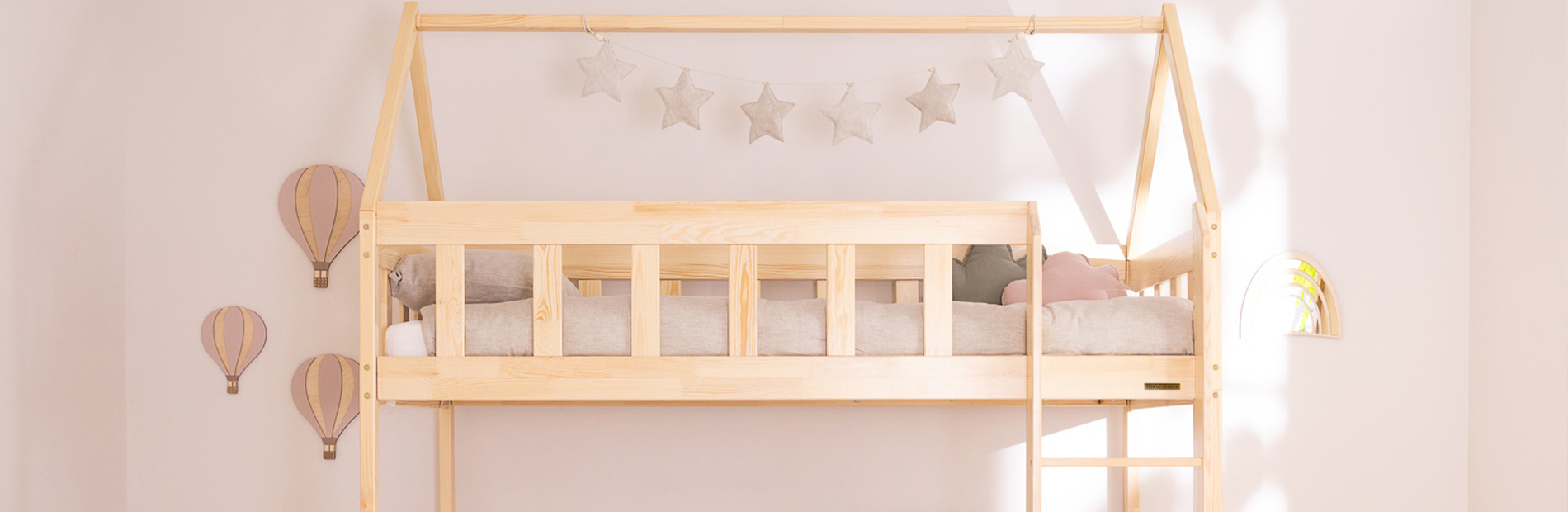 Cama Casita Alta W: cama alta – espacio optimizado | Mon Lit Cabane