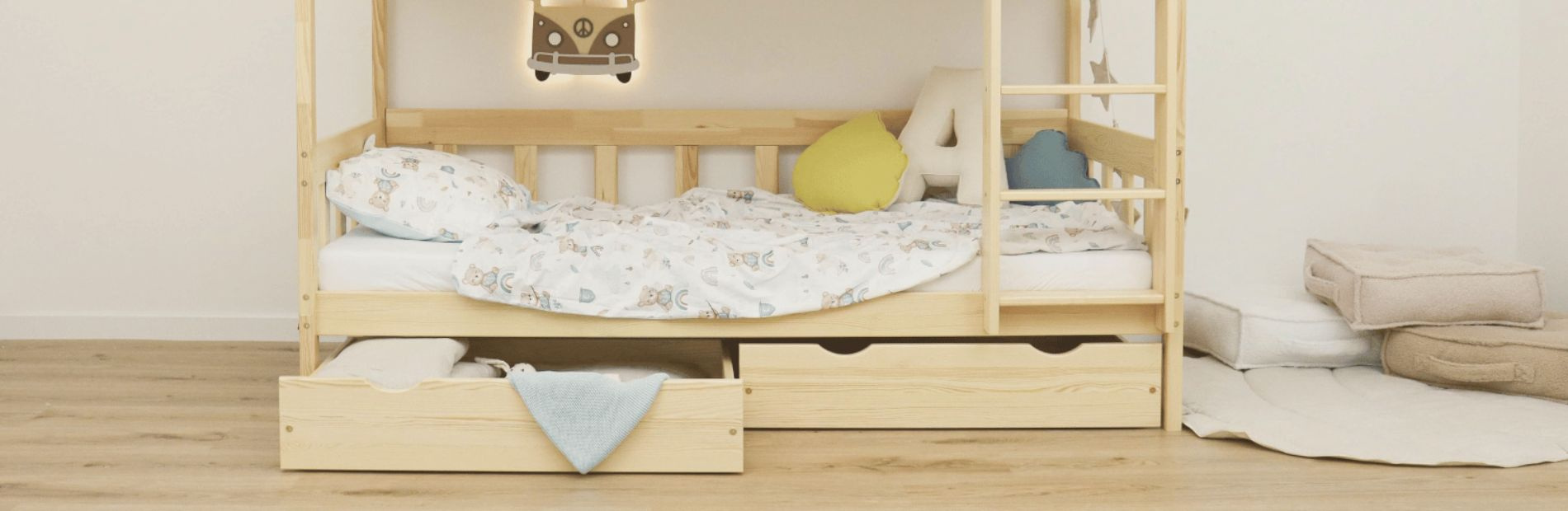 Hausbett Etagenbett WT mit Schublade | Mon Lit Cabane