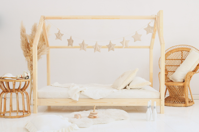 Need Sleep lit cabane Enfant 80x160 cm avec Barriere asymétrique